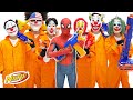 Spider Man vs Bad Guy Team Nerf Gun Live Action ( Nerf First Person Shooter )