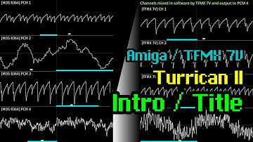 Chris Hülsbeck - "Intro /  Title" (Turrican II, Amiga / TFMX 7V, 1991) [Oscilloscope Visualization]