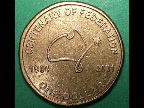 Australia 2001 One Dollar Coin Centenary Of Federation Commemorative