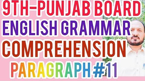 Comprehension Passage 11 for 9th Class