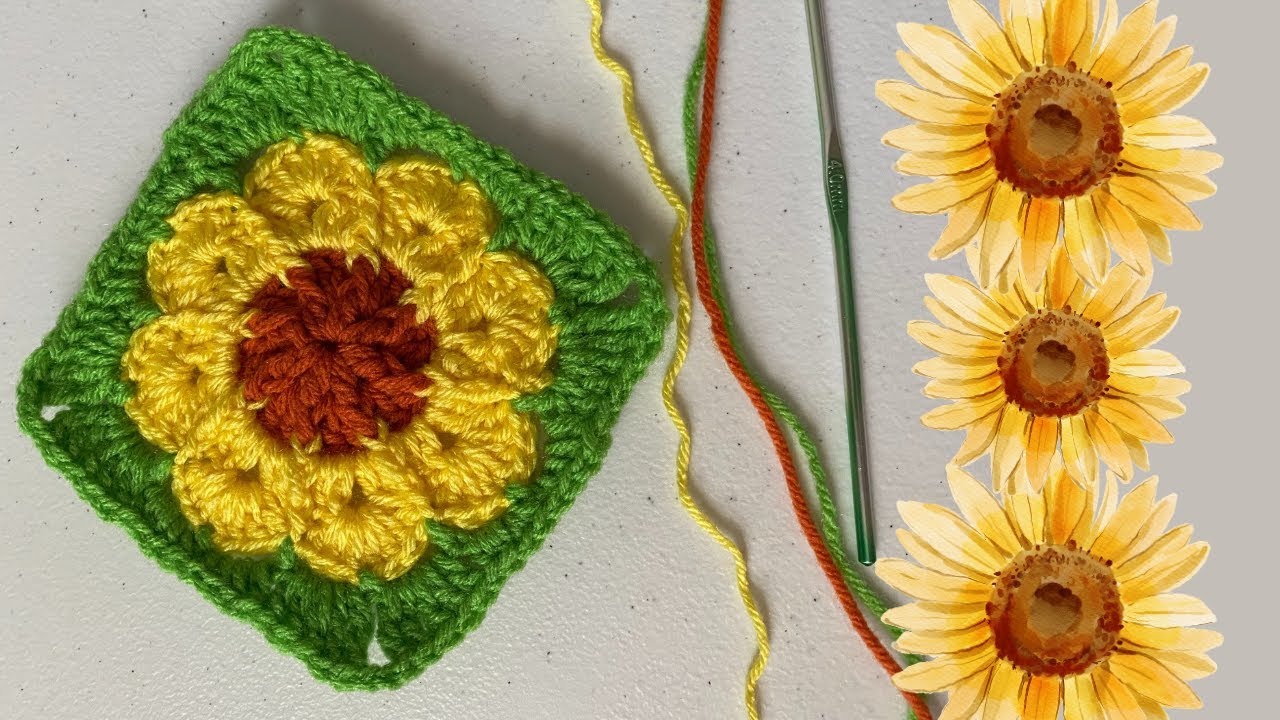 Beautiful Crochet Sunflower Tutorial | Step by Step Easy For Beginners ...