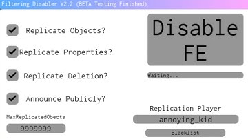 roblox script showcase - FE Disabler V2