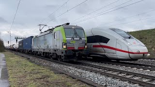 Zugverkehr/Trains at Graben-Neudorf 13.03.24