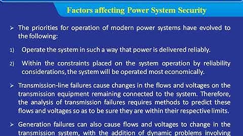 Concepts of Power System Security and State Transition Diagram