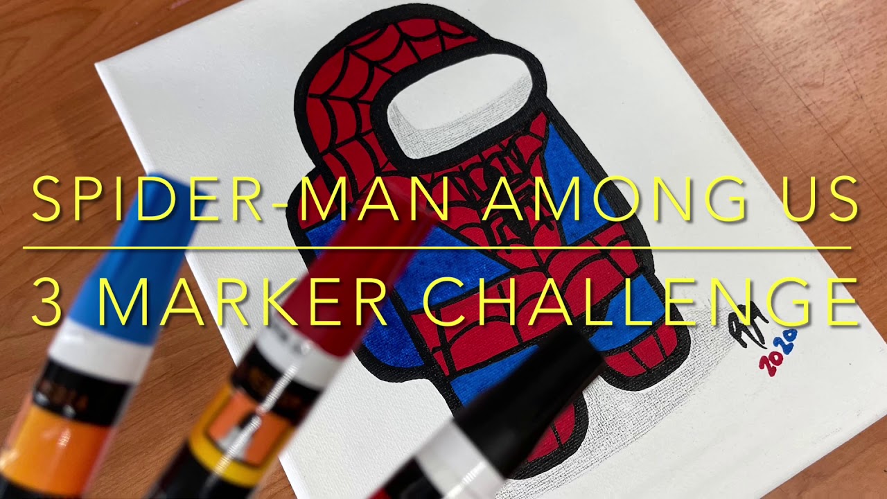 Drawing Among Us - Spider-Man -  3 Marker Challenge | RM Designs15
