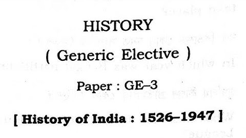 B. A 3rd Semester || History || Generic Elective || GE3 || Question paper