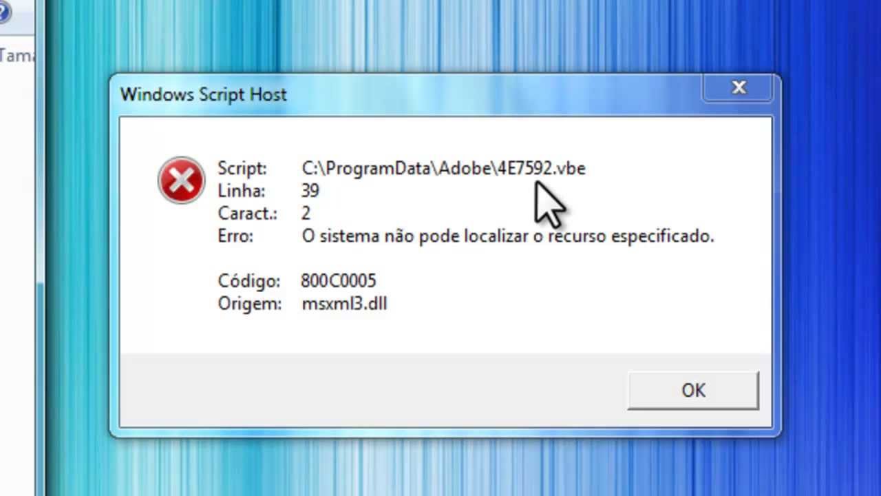 Como Remover Erro Windows Script Host - 