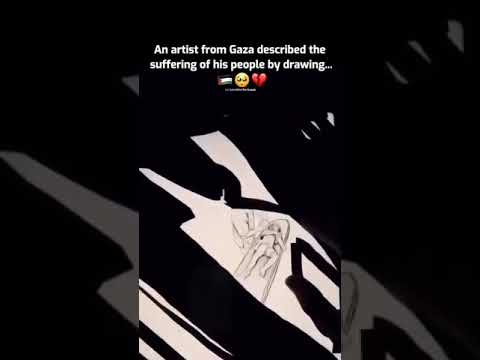 رسام كاريكاتير يصف معاناه الشعب غزه