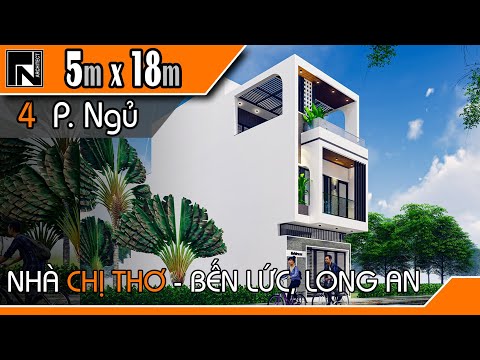 Video TNK106 - Thiết kế nhà ống 2 tầng 1 tum cho Chị Thơ tại... - youtube