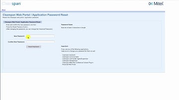 Mitel OpEasy: How to Reset an End User Password