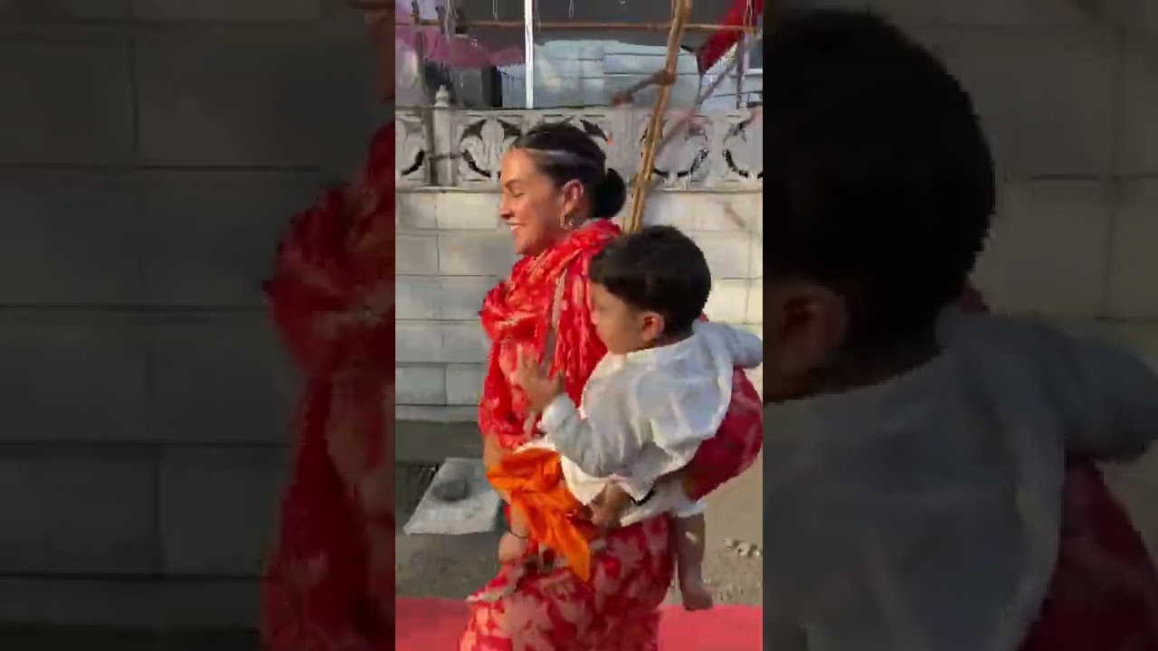 Neha Dhupia is at Gurudwara with kids at Khar. #gurudwara #nehadhupia