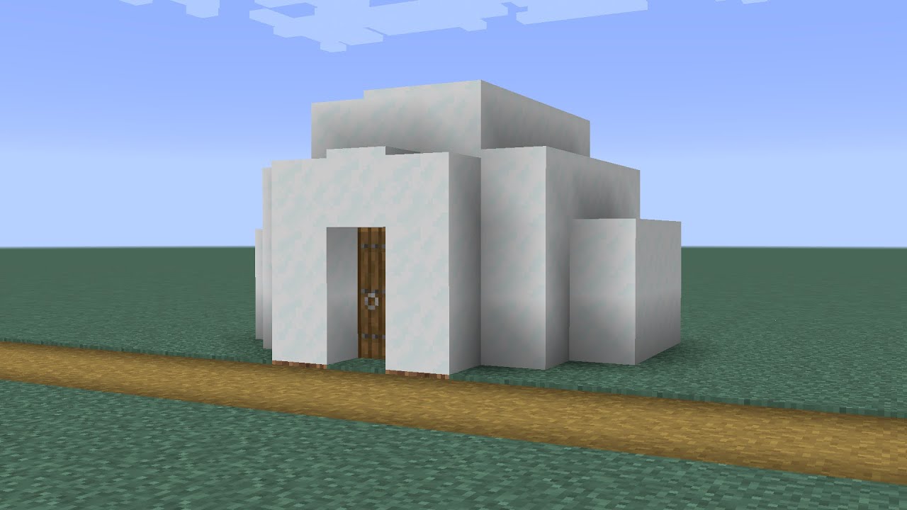 How to build a Minecraft Village medium house 1 (1.14 snowy tundra ...