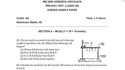 Class-7 Science / PT-2 Exam Question Paper By-KV Teacher/ Periodic Test-2 / Session 2025-26 PM SHRI 