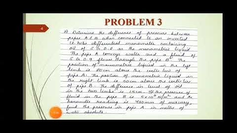 Problems on differential and inverted differential manometer