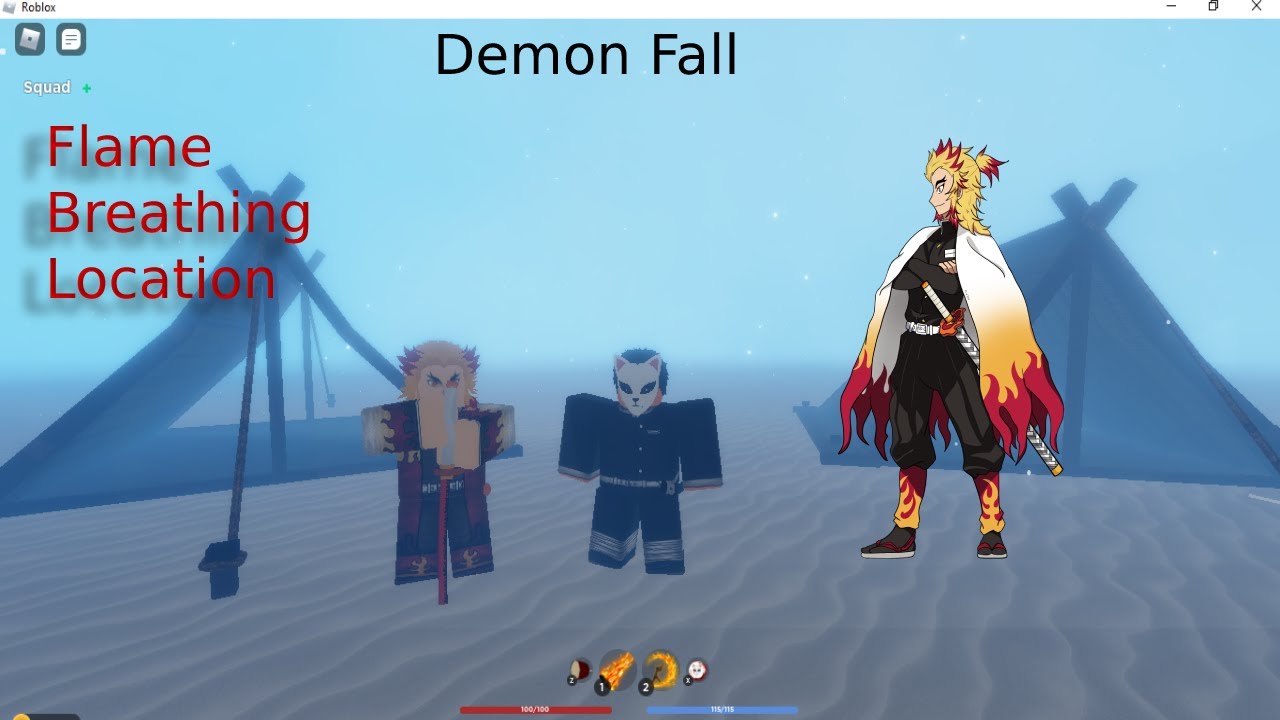 Rengoku Location Demon Fall!! How To Get Flame Breathing in Roblox