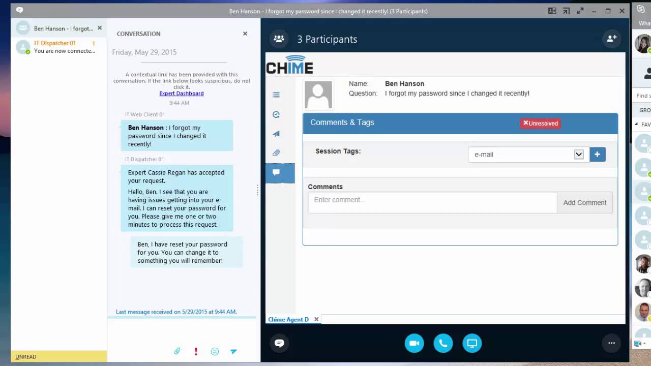 Chime Using Microsoft Skype For Business In The Service Desk Youtube