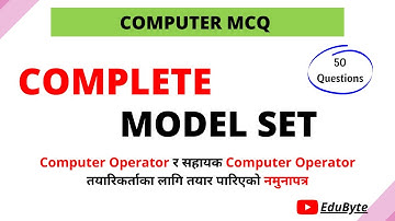 Computer Operator Complete Model Set 1 2079 | Loksewa Computer Operator | EduByte | operator