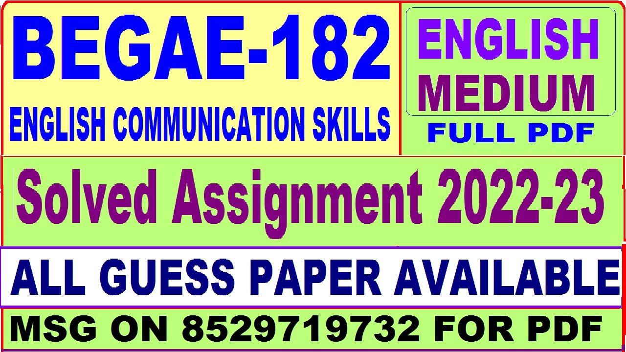 ignou begae 182 solved assignment 2022 23