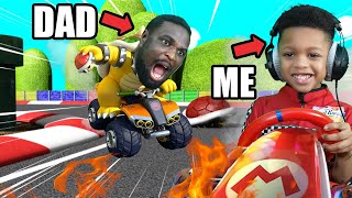 DEFEATING MY EVIL DAD BOWSER IN MARIO KART!