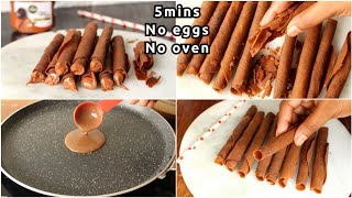 CHOCOLATE WAFER ROLL RECIPE | NO OVEN | NO EGG | EASY CHOCOLATE WAFER RECIPE  | Snacks recipe