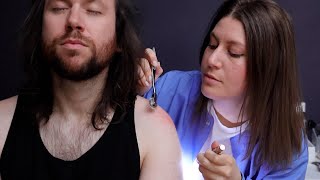 Exam for Shoulder Pain - Real Person Medical ASMR | Holistic Exam, Sensory Testing, Point Therapy