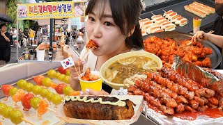 Street Foods of Myeongdong after COVID😋Kalguksu, Samgyeopsal, Grilled cheese, lemonade, ice cream🍧