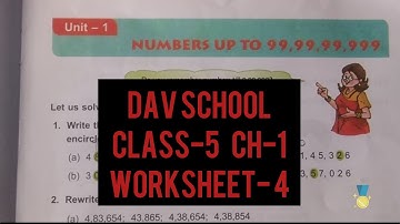 DAV School Math Class 5 Ch-1 | Worksheet 4 | With Answers