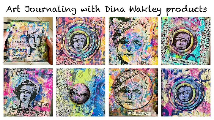 Dina Wakley Collage Paper and Paints with Joggles Foam Stamps and NEW Tunnel Journal
