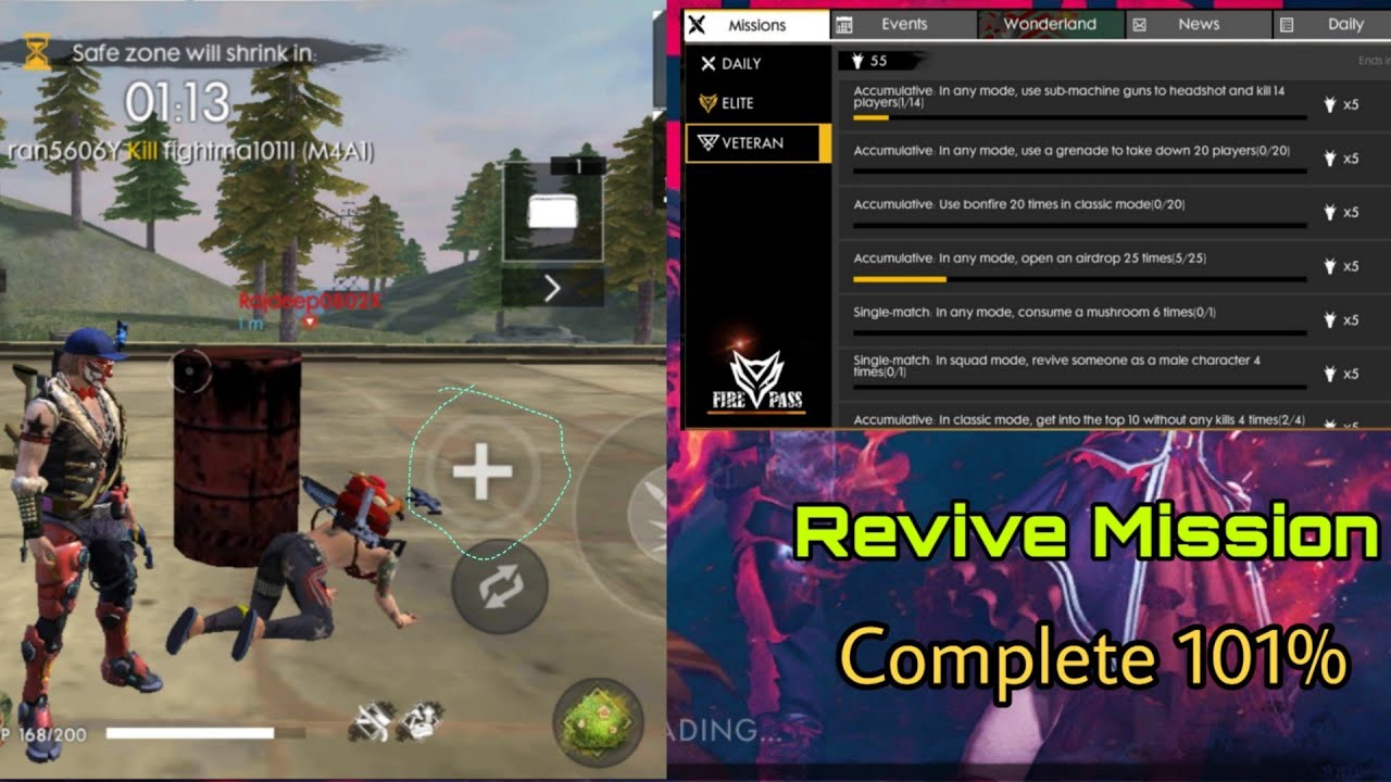 Free Fire : How To Complete Revive Mission Easily - 