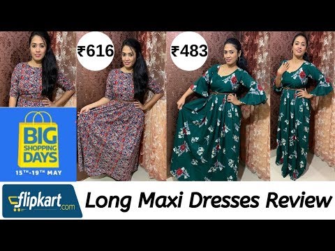 flipkart long dresses for womens