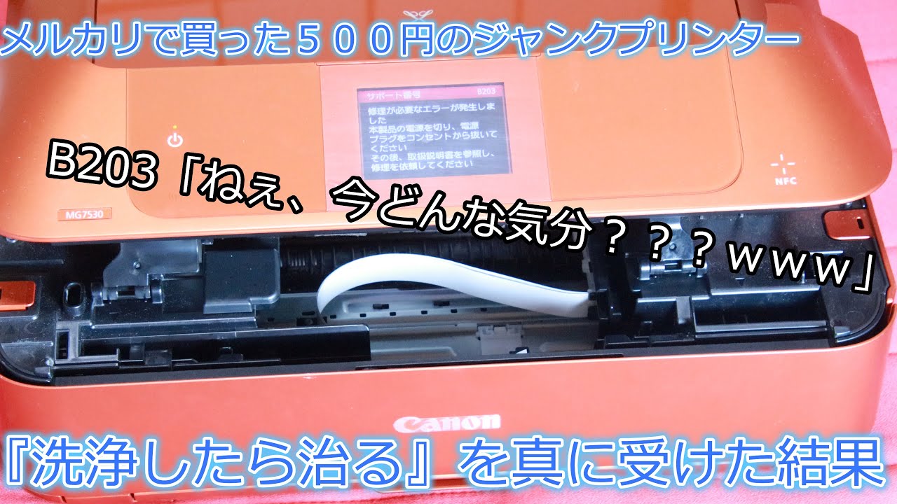 洗浄したら直ると噂のB203エラーのプリンターを５００円で買ったら、まさかのｗｗｗ【CANON　MG7530】