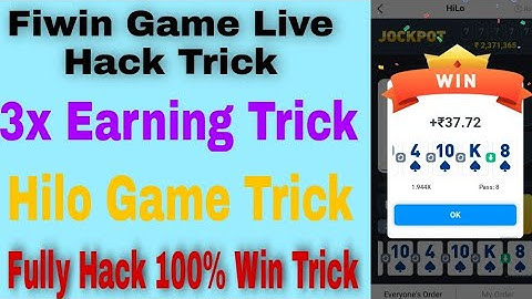 Live100% Fiewin Game Wining Trick ||  Fiewin Hilo Game Unlimited Trick || Hilo Game Trick