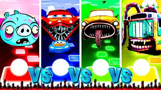 Bad Piggies Exe Vs Lightning Mcqueen Eater Vs Car Eater Vs Bus Eater | #tiles