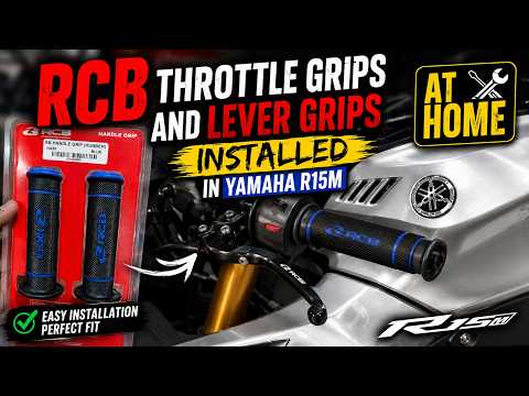 RCB Throttle Grips Installed on Yamaha R15M at Home 🔥 The Laksh Rider
