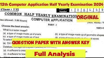 12th Computer Application|Half yearly examination|Question paper with answer key|2024|Vjalerts