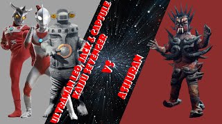 Ultraman Leo, Jack & Capsule Kaiju Sevenger vs Ashuran