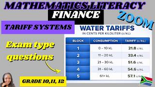 Water tariffs exam type questions| Paper 1| Finance