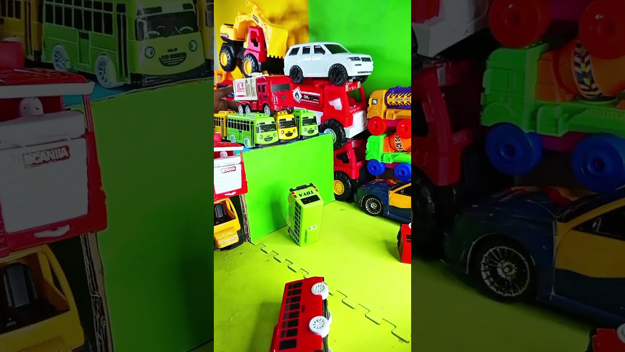 Colorful Toy Trucks,  Bus, Excavator & Cars Adventure | Fun for Kids 🚜 