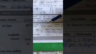 Job Application: Availability