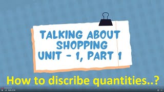 Functional English-II | Course Code 221 | Unit 01 | program 01 | Talking about Shoping | AIOU
