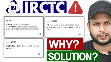 IRCTC इतने बड़े-बड़े अपडेट के बाद भी Error⚠️ तत्काल टिकट नहीं हो रहा बुक। 100% Solution क्या है।  