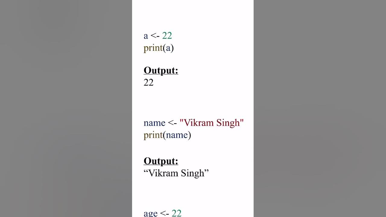 Variables in r language r language youtube