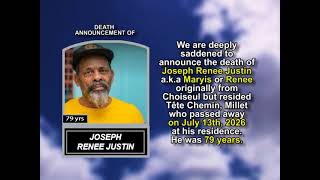 Joseph Renee Justin ~ Short Obituary Joseph Renee Justin ~ Short Obituary