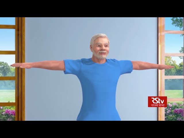 PM Modi shares animated video of Trikonasana, promotes yoga - YouTube