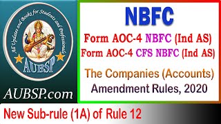 NBFC Form AOC 4 CFS Ind AS by Companies Accounts Amendments Rules 2020