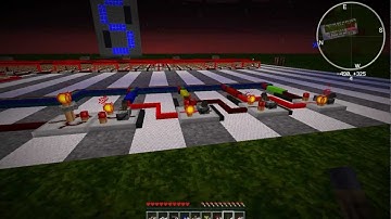 Minecraft - 4 Bit Binary Counter with BCD to 7 Segment LED Driver using REDPOWER