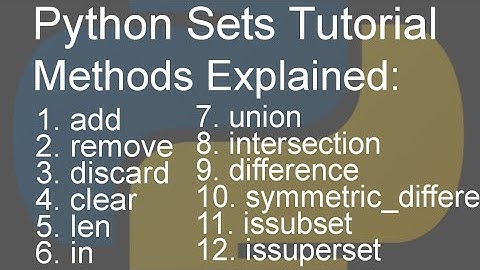 Set In Python, Set Methods and Functions | Python Tutorial For Beginners