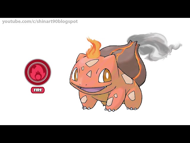 I drew bulbasaur as a fire (& rock) starter! : r/pokemon