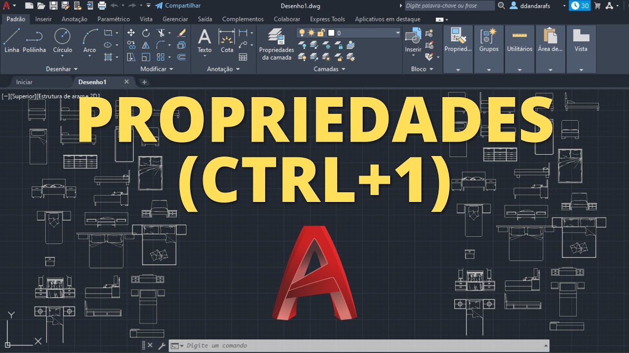 Comando de propriedades no AutoCAD (+Atalho) - YouTube