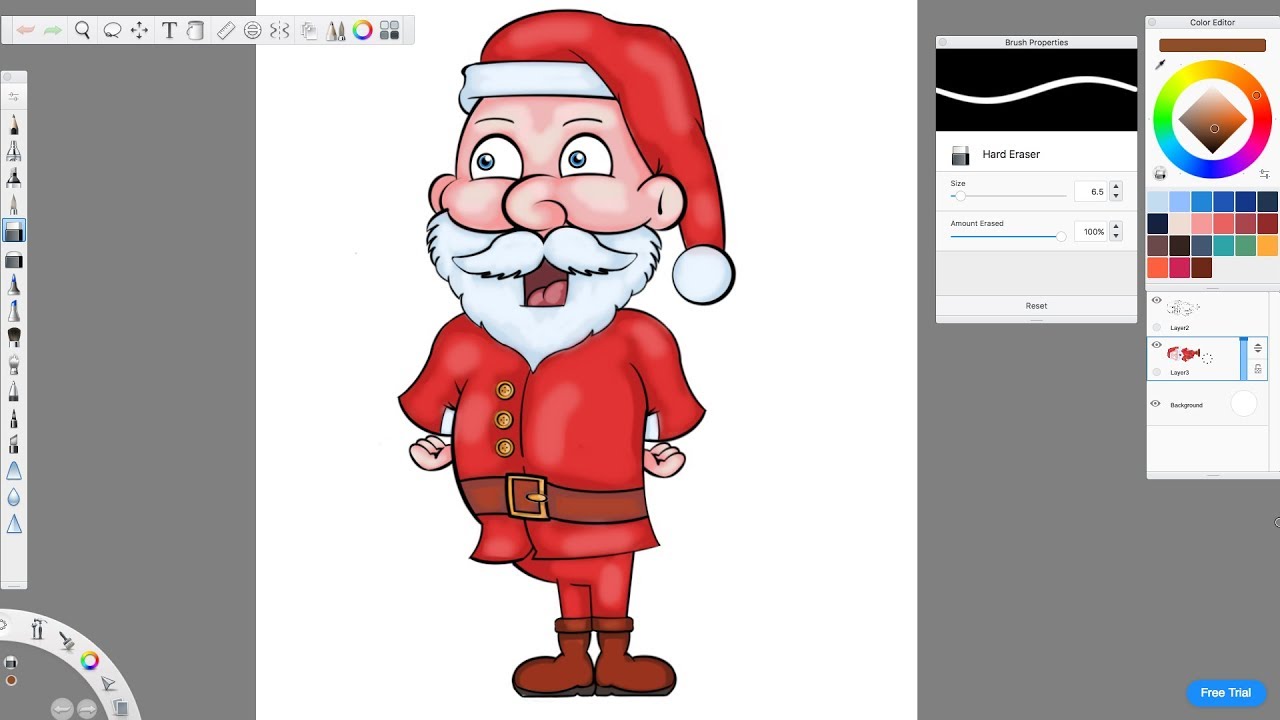 Santa Claus Hat Drawing Free Vector Free Vectors Ui Download